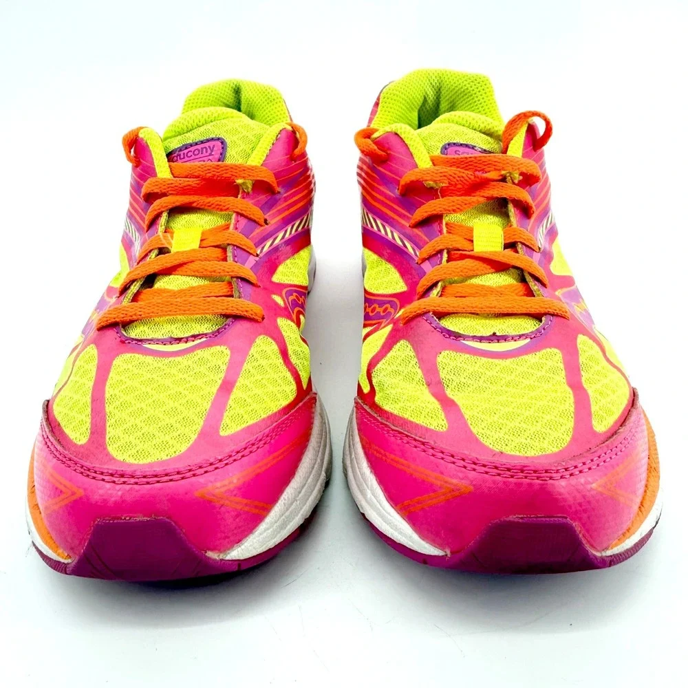Saucony Kinvara 4 Running Shoes Girls 6.5  Fushia Pink Neon Yellow Running